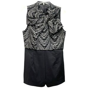 NWT ASOS Lace Overlay Statement Bow Dressy Sleeveless Romper